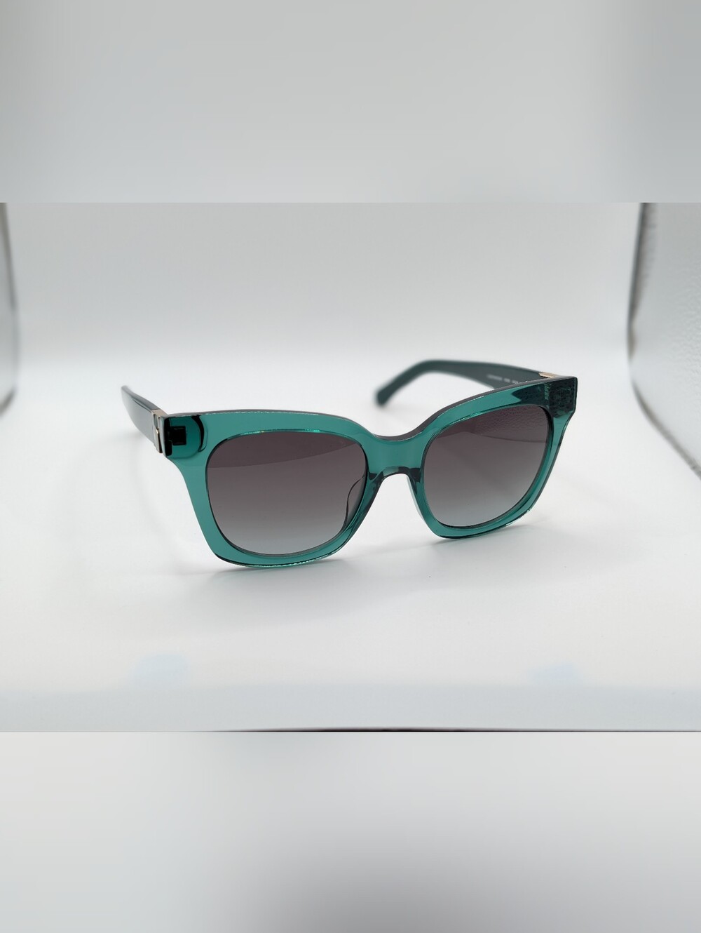 kate spade Teal Transparent Cat-Eye Sunglasses with Gradient Smoke Lenses